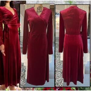 Petal and Pup Darby Burgundy Long Sleeve Midi Dress Size XL